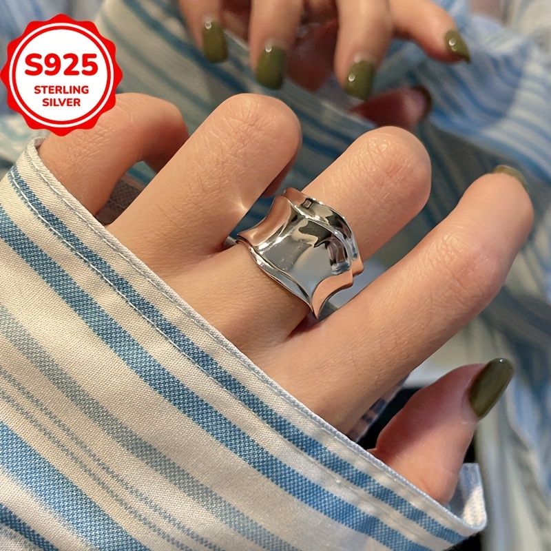 Hypoallergenic Saddle Shaped Open Ring Wide Band